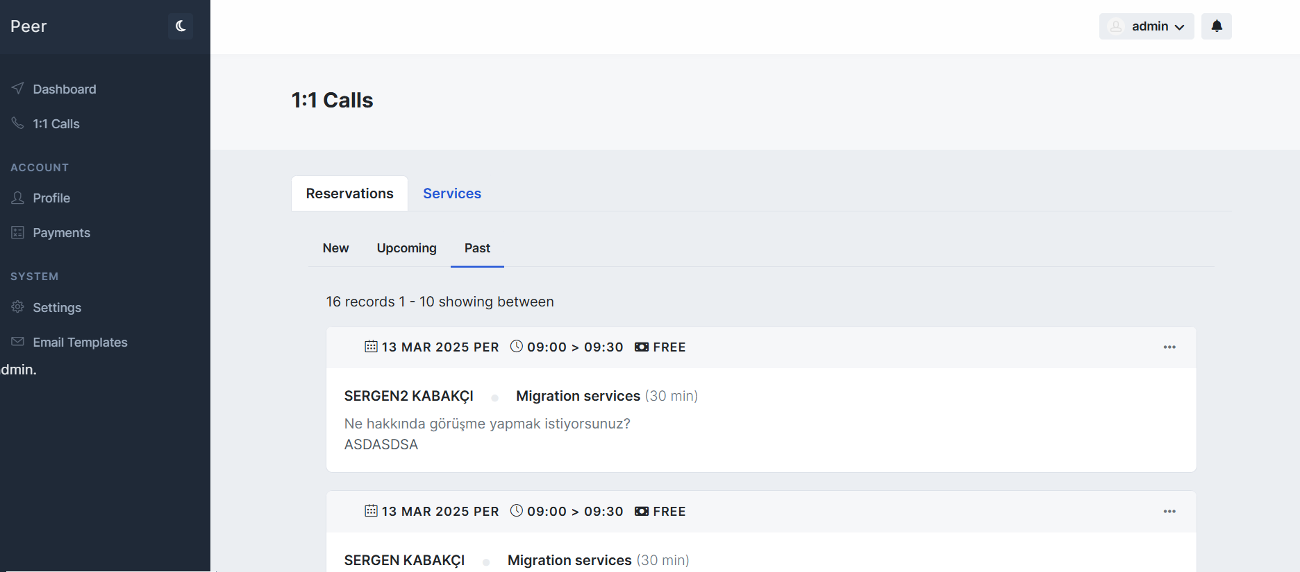Peer project preview